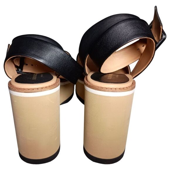 Paloma Barcelo Sandals Platform Heels Ultra High Ankle Strap Black Womens 41/ 11 - Picture 8 of 10